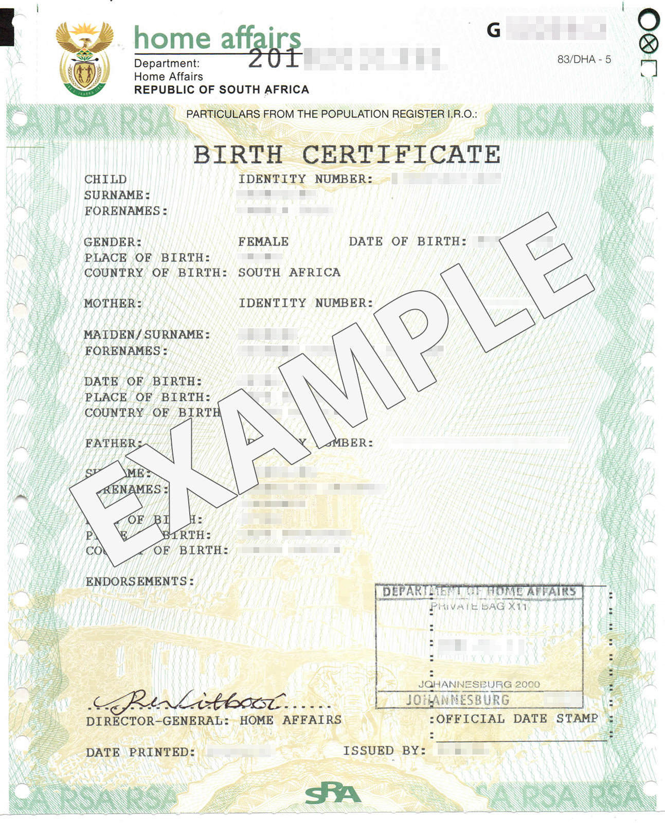 What Is A Birth Certificate Number South Africa